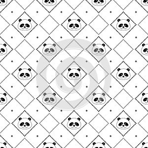 Panda face seamless pattern