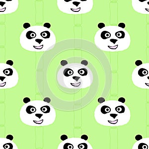 Panda face seamless pattern