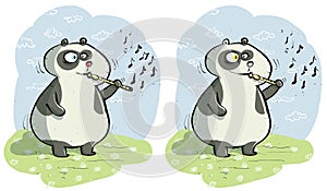 Panda with Flute Differences Visual Game