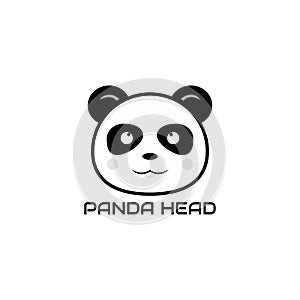 Panda head logo design vector