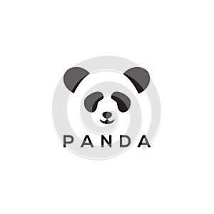 Panda head logo design vector template