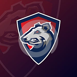 Strong Panda - Vector Logo Mascot Illustration for sport or esport gaming logo