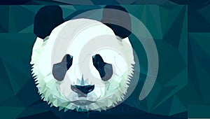 Panda head polygon isolated