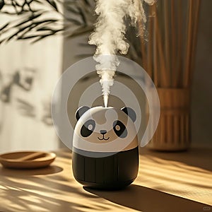 Panda Humidifier Releases Refreshing Mist Aromatic Therapy for Home Wellness Adorable Design Enhances Air Quality Improves Sleep photo