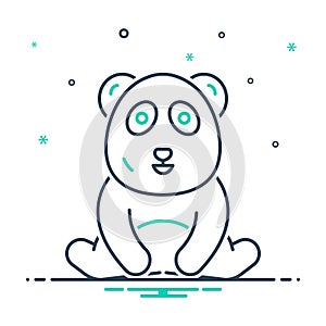 Mix icon for Panda, bear and beautiful