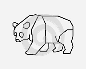 Panda Line Icon Wild Animal Geometry Design Wildlife Zoo Creature Nature China Art Chinese Bear Shape Sign Symbol EPS Vector