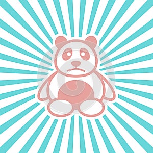 Panda logo flatdesign vector image