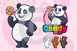 Panda mascot design for your business or logo with optional bears and polar bear photo