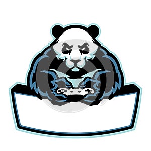 Panda mascot logo gaming e-sport