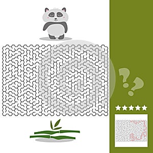 Panda Maze Game - help hungry panda find right way to his bamboo - with solution