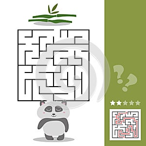 Panda Maze Game - help hungry panda find right way to his bamboo - with solution