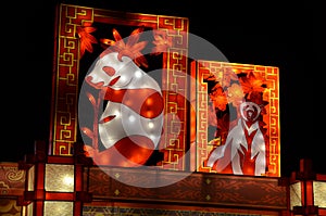 Panda. A picture of a massive New Year Chinese lantern