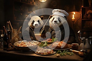 Panda Pizzamania Pandemonium: Step into a world where pandas run an eccentric pizzeria, tossing dough with their fluffy paws and