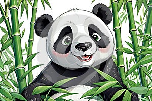 Panda teddy bear smiling cartoon comedy coloring book learning