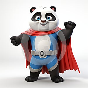 Superhero Panda In Physically Based Rendering: Accurate, Detailed, And Energetic photo