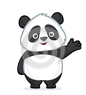 Panda in welcoming gesture