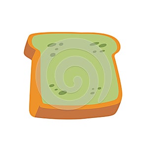 Pandan plain bread, green bread flat icon design vector illustration, green loaf clipart