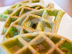 Pandan waffle, backgound concept.