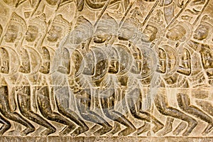 Pandava Army bas relief Angkor Wat