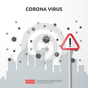 Pandemic Coronavirus outbreak. covid-19 Alert caution attacks danger and public health risk disease. Corona Virus Sign Icon