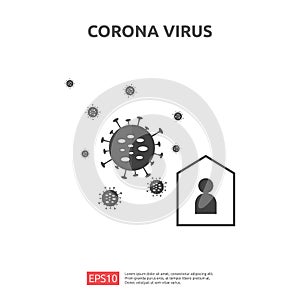 Pandemic Coronavirus outbreak. social distancing preventive for covid-19 Alert caution attack danger and public health risk