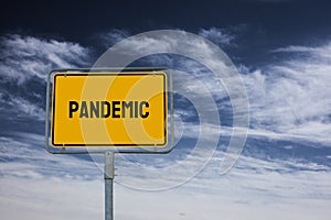 Pandemic - Covid-19 Image with words related to the corona virus