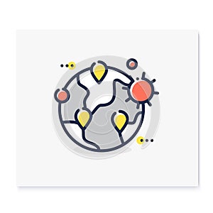 Pandemic map color icon