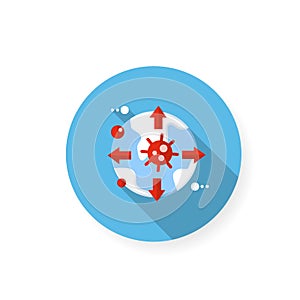 Pandemic map flat icon