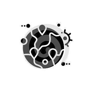 Pandemic map glyph icon