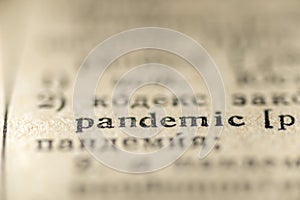 Pandemic word dictionary