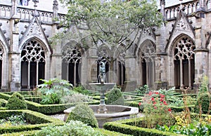 The Pandhof garden of Dom Church, Utrecht, Holland