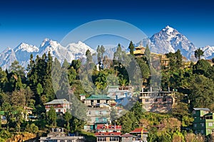 Pandim Mountain range of Himalaya, at Rinchenpong - Sikkim , India