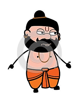 Pandit Expressionless Face Cartoon