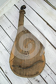 Pandora. Bandura. Ukrainian folk multi-stringed plucked musical instrument.