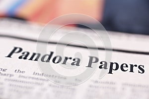 Pandora Papers written newspaper
