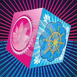 Pandora's box with lotus and chakra