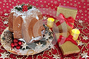 Pandoro Cake and Christmas Gifts photo