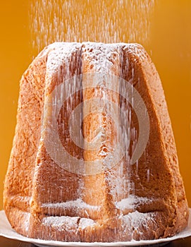 Pandoro with dusting of icing sugar