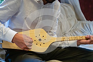 Panduri Fanduri close-up - panduri is a traditional Georgian three-string plucked instrument