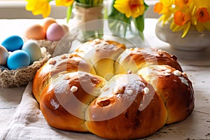 Pane di Pasqua, traditional Easter bread photo
