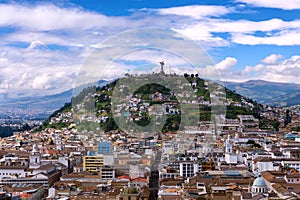 Panecillo Hill in Quito, Ecuador photo
