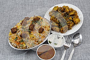 Paneer biryani & Paneer chilli fry a fusion of Hyderabadi & Indo Chinese cuisines