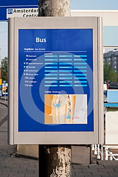 Panel with bus stations