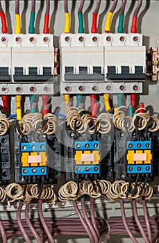 Panel with circuit breakers and actuators