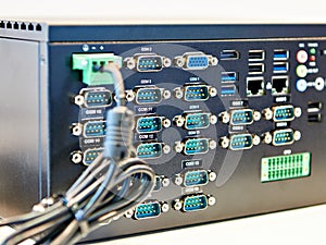 Panel with computer sockets