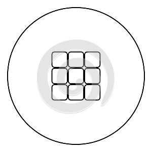 Panel enter icon black color in circle