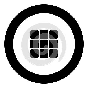 Panel enter icon black color in circle