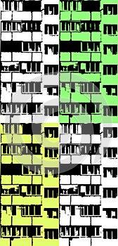 Panel house facade seamless pattern