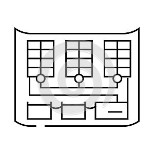panel installation solar line icon vector illustration