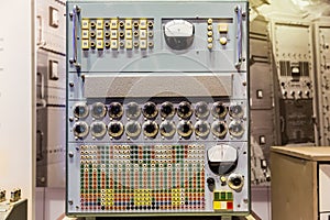 Panel of old calculating machine